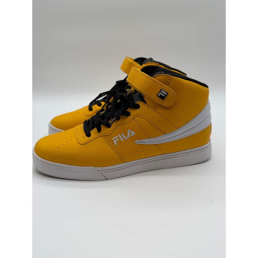 Fila Mens Sneakers Yellow White 9.5 High Top Shoes